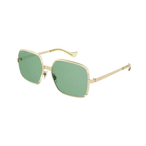 gucci - gg1063s - shiny yellow gold - metal|Geometric frame sunglasses in yellow gold.